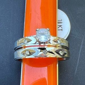 Size 5 ! 18kt ELECTROPLATED ! White , gorgeous bands